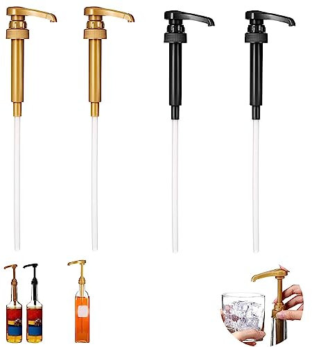 4 Pieces of Syrup Pumps, White Coffee Syrup Pump Syrup Bottle Pump Lotion Pump for Bottles, Coffee Syrup Pump Dispenser