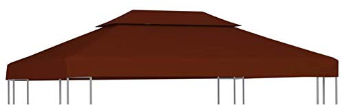 BULANED Housse de Rechange pour Parasol,Imperméable,Anti-UV,Toile supérieure Double de belvédère 310 g/m² 4x3 m Terre Cuite