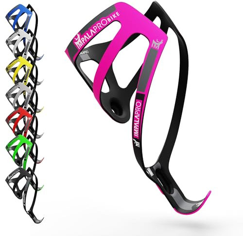 IMPALAPRO Ultralight Full Carbon Bottle Cage 18gr - Bike Bottle Holder - Bike Drinks Holder - Carbon Bottle Cages for Road Bikes and Mountain Bike (Pink)