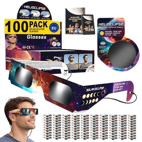 Helioclipse 6/12/25/50/100 Sonnenfinsternis Brille ISO 12312-2
