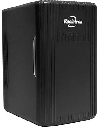 Koolatron Retro Mini Fridge For Bedrooms 12V Portable Cooler Warmer Refrigerator 6L Small 8 Can Table Top Quiet Mini Fridges For Skincare Food Drinks Kids Home Car & Travel Black