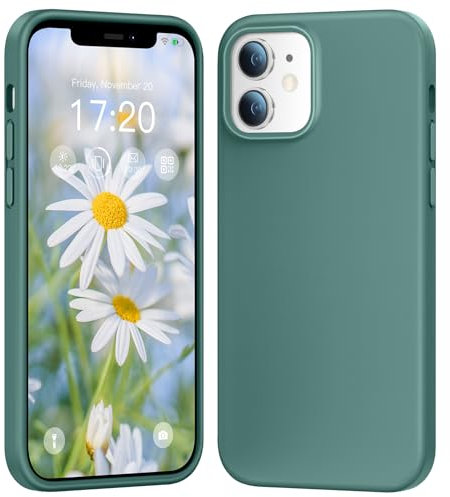PuyaTeya Liquid Silikon handyhülle für iPhone 11 hülle, Hochwertiges Silikon, Ganzkörperschutz - 4 Schichten stoßfeste Handyhülle, kratzfestes weiches Mikrofaserfutter 6.1 Zoll (Dunkles Nachtgrün)