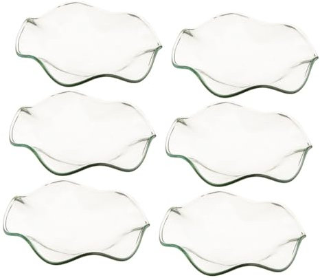 ABOOFAN 6pcs Glass Wax Melt Warmer Dish Essential Oil Saucer Home Fragrance Accessory