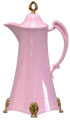 YWJLQH Elegant Glass Coffee Carafe with Double Wall Insulation, pink, 19cmx36cm