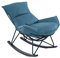 Mingone Schaukelsessel Modern Schwingsessel Bequem Sessel mit Gepolsterter Sitzfläche Schaukelstuhl für Schlafzimmer Relaxsessel mit Metallgestell 150kg Belastbar, Blau