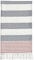FEBE Strandtuch Badetuch Grau und Rot Baumwolle 180x80 cm Ultraleicht mit Handgeknüpften Hamamtuch Saunatuch Picknickdecke Towel