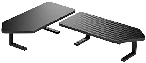 EUREKA ERGONOMIC Dual Monitor Ständer, Monitorständerer Monitor Erhöhung Schreibtisch für Desktop, Schreibtisch-Organizer für Monitor und Drucker, Zuhause, Büro, Schule,Kohlefaser Schwarz