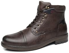 KNBR Stivali da moto da uomo Stivali da taglio classici Chukka Boots Biker Scarpe casual, marrone, 43 EU