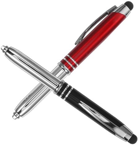 SEWACC 4 Stück Touch-Kugelschreiber Eingabestifte Kugelschreiber mit LED-Licht Kugelschreiber mit Licht Stift mit Beleuchtung Büromaterial geschenkt Stift mit beleuchteter Spitze Metall