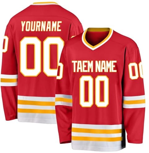Hockey-Trikot, personalisierbar, mit Ihrem Namen, Team/Nummer, Hockey-Trikot mit Namen, geeignet für Geschenke für Kinder und Erwachsene, Stil 5 KAN0827A, mehrfarbig, One size