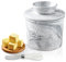Beurrier en céramique : beurrier français avec couvercle, ligne d'eau et couteau à beurre, cloche à beurre en porcelaine pour beurre tartinable pour beurre de 5,5 oz (blanc, 1)