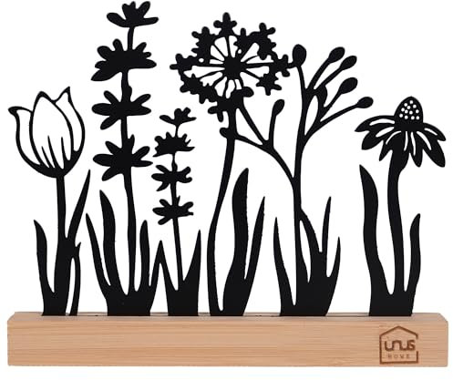 UNUS Aufsteller Silhouette Blumen schwarz