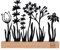 UNUS Aufsteller Silhouette Blumen schwarz