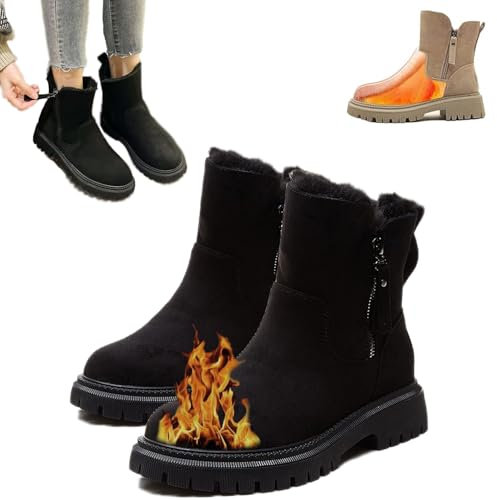 Winterschuhe Damen, Stivali Invernali Donna Con Pelo Dentro, Stivali Da Neve Donna Impermeabili, Stivali Da Neve Donna, Stivali Da Neve Con Fodera, Caldi E Accoglienti Stivali Da Donna In Pelle