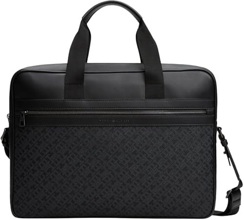 Tommy Hilfiger Sac pour Ordinateur Portable Homme Monogram Élégant, Noir (Black), Taille Unique