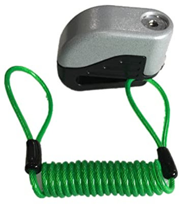 Mobestech 1pc Disc Brake Lock Reminder Cable Lightweight Anti-theft Wire for Motorbikes Scooters Prevents Damage from Engaged Locks Green Coiled Design