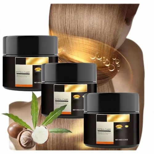 3-in-1 Shea Butter*Keratins-Collagen Hair Mask, Deep Conditioner, Deep Repair Conditioning Shea Butter Essence Hair Mask Collagen Hair Care for Dry Damaged Hair (3)