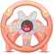 KalaDuck Volant Voiture Enfant 3 Ans, Simulateur de Conduite Enfant avec Jeu Musical, Lumières et Vibrations, Contrôleur de Conduite avec Volant Jouet à 360°pour Garçons Filles (Rose)