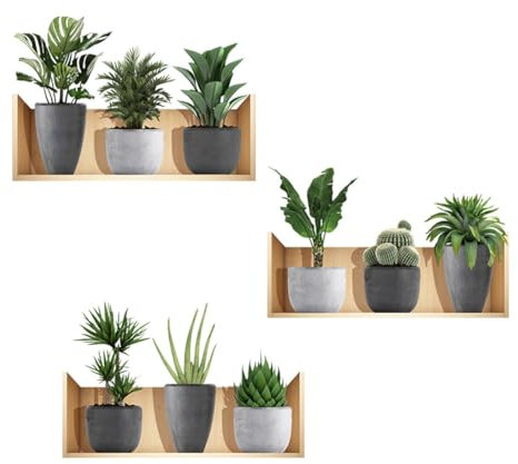 SanKristo 3D Maceta Plantas Gabinete Pegatinas 3PCS