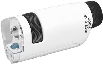 60X Bis 120X Taschenmikroskop, Tragbares HD-Mikroskop mit Optischer Linse und LED-Licht für die Tägliche Beobachtung