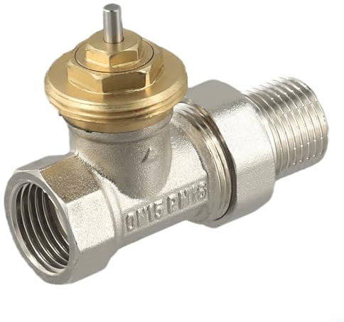 Vanne de radiateur en laiton DN15/DN20/DN25 à régulation thermostatique M30 x 1,5 mm, filetage sans tête requise, installation verticale à 85° inclinable pour la maison (DN15)