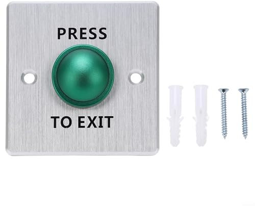 Edelstahl Türöffner Taste 12-24V DC Ausgang Schalter Selbstrückstellend Wasserdicht IK10 Explosionsschutz Für Zutrittskontrollsystem Innen Und Außen Silber, Türöffner