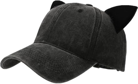 BSYLOO Baseballkappe mit Katzenohren, niedlich, verstellbar, für Damen und Jugendliche, lässiger Cord-Stil