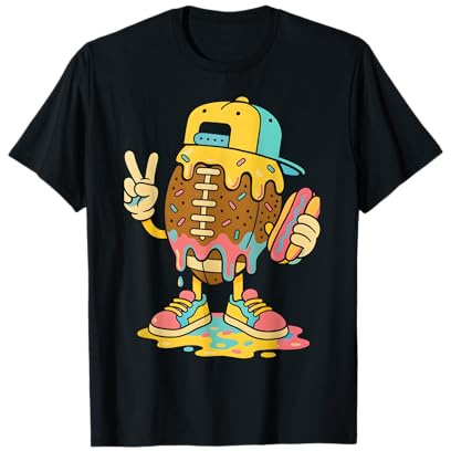Football Drip Boys Football Ice Cream Youth Game Day T-Shirt