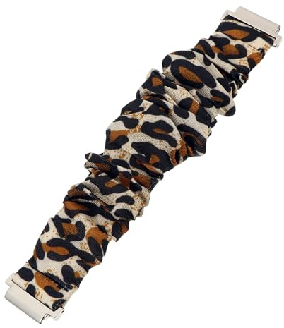 COLLBATH Elastisches Scrunchie Uhrenarmband 20Mm Kompatibel Mit Galaxy Watch Active Leopard Muster Weiches Ersatzarmband Für Damen Und Herren