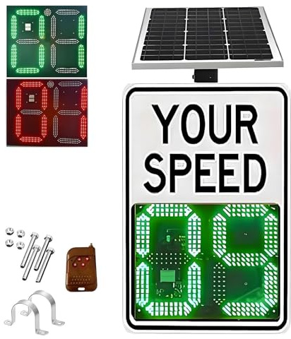 Panneau de vitesse radar – Affichage LED à énergie solaire « Your Speed » pour calmer et sécuriser le trafic dans le voisinage
