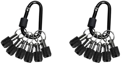 Akfldms Quick Release 12PCS Bit Holder Key Chain, 1/4 Inch Hex Shank Bit Holders for Nut Driver,Screwdriver& Drill Bits