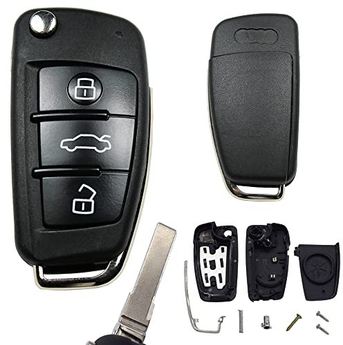 KONIKON 2X Klappschlüssel Autoschlüssel Fernbedienung Gehäuse passend für Audi A1 A3 A4 A6 A8 TT Q7