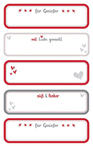 AVERY Zweckform 59187 Haushaltsetiketten, rechteckig mit abgerundeten Ecken und Schrift, 10 Aufkleber