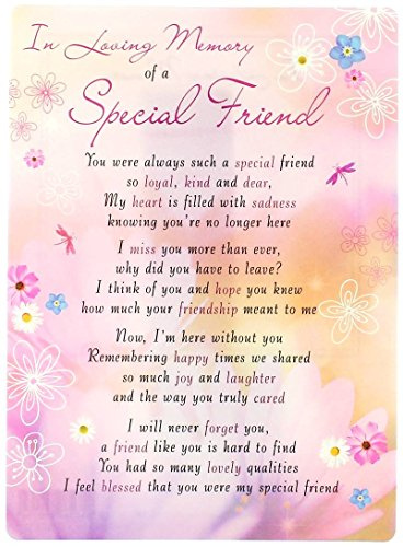 Special Thoughts Loving Memory Open Graveside Memorial Card - Special Friend 6.5 x 4.75