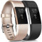 Tobfit per Fitbit Charge 2 Cinturino da Polso Regolabile Sport di Braccialetto di Ricambio per Fitbit Charge 2 Donna Uomo (02 Champagne oro + negro, S)