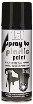 Sconosciuto Spray to Plastic Paint Professional Finish Smooth Durable Spray Paint 400ml Gloss (Black)