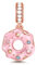 Gnoce Essen Charms Sterling Silver 18K Rose Gold Plated Donut Kuchen Anhänger Charm Dangle Perlen Charms Fit Armband/Halskette Schmuck Geschenk für Kinder Mädchen (Pink)