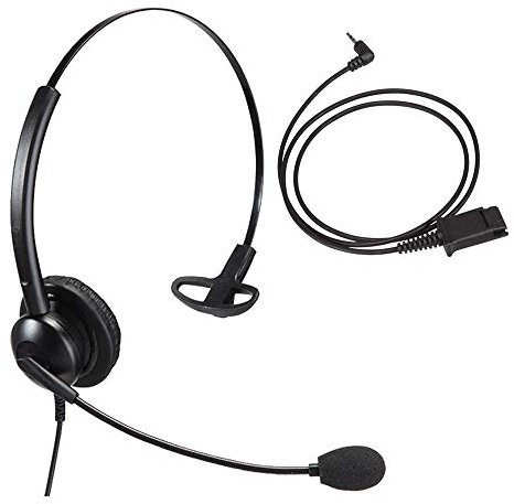 Affordable Single Ear Noise Cancelling Office/Call Centre Headset With 2.5mm adapter cable for Cisco SPA: 303, 501G, 502G, 504G, 508G, 509G, 525G 512G, 514G, 525G2