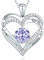 CDE Collier Femme Argent Sterling 925 Or Rose Forever Love Coeur Pierre de Naissance Collier pour Femme Bijoux Cadeau d'anniversaire pour sa Petite Amie Maman Saint Valentin Noël Fête des Mères