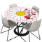 Tischdecke Abwaschbar Rund 90cm, Elastisch Lotuseffekt Tischdecke Outdoor 3D-Druck Tischdecken Daisy Table Cloth für Garten Restaurant, Ideal für 70cm-80cm