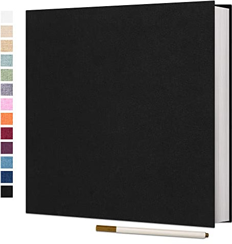 Vienrose Fotoalbum Selbstklebend 10 x 15 Fotoalbum Einkleben und zum Selbstgestalten Groß leinen Photoalbum mit 60 Weißen Seiten, Hochzeit Jahrestag Geburtstag Geschenke, 28x27cm, mit Metallic-Stift