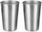 Bncxdc 2Pcs Premium Stainless Steel Cups, Reusable Metal Beer Tumbler Mug, BPA Free Mug, Stackable Pint Drinking Cups, Shatterproof Metal Cups for Children and Adults, 17oz/500ml, Silver