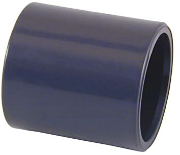 POWERHAUS24 PVC doppelte Klebemuffe D 50 mm, PN16, EN1452, ohne Weichmacherzusatz