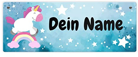 Kinderzimmer Namensschild für Mädchen - personalisiert mit deinem Namen - für das Spielzimmer von kleinen Mädels mit Vorliebe für Prinzessinnen Meerjungfrauen Einhörner oder Schmetterlingen für Mädels