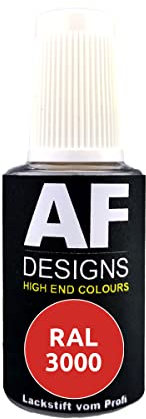 Alex Flittner Designs Lackstift RAL 3000 FEUERROT glänzend 20ml Reparaturstift Acryl Retuschierlack Reparaturlack Holz Metall Möbel Bad
