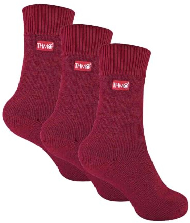 THMO 3 Pairs Multipack Kids Thermal Socks Ribbed Soft Top Fleece Fluffy Inner Warm Socks for Boys & Girls