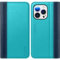 TUCCH Hülle für iPhone 14 Pro Handyhülle 5G 2022 Handytasche [RFID Blocker] TPU Schutzhülle Stoßfeste mit [Ständer] [Kartenfächer] n Etui kompatibel mit iPhone 14 Pro (6,1 Zoll) Dunkelblau-Seeblau