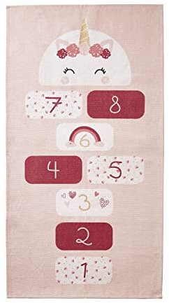 VERTBAUDET Tapis Rectangle marelle Licorne Rose TU