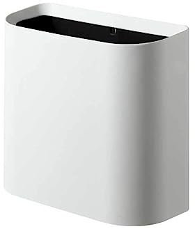 BOKIOESDE 10L Schlanker Mülleimer Mülleimer Wasserdichter Abfallkorb aus Kunststoff mit schmaler Naht, Büro, bodenstehend, Badezimmer, Wohnaccessoires, Weiß/ohne Deckel