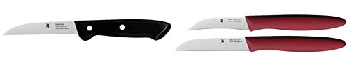WMF Classic Line Gemüsemesser 18,5 cm, Spezialklingenstahl, Kunststoffgriff, Klinge 8 cm & Messerset 2-teilig, mit Schälmesser, Gemüsemesser, Spezialklingenstahl, Griffe aus Kunststoff, rot